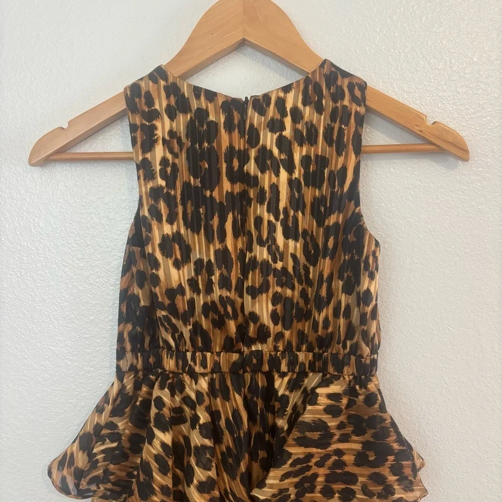 Milly Minis Leopard Print Tiered Ruffle Dress Girls Size 7/8